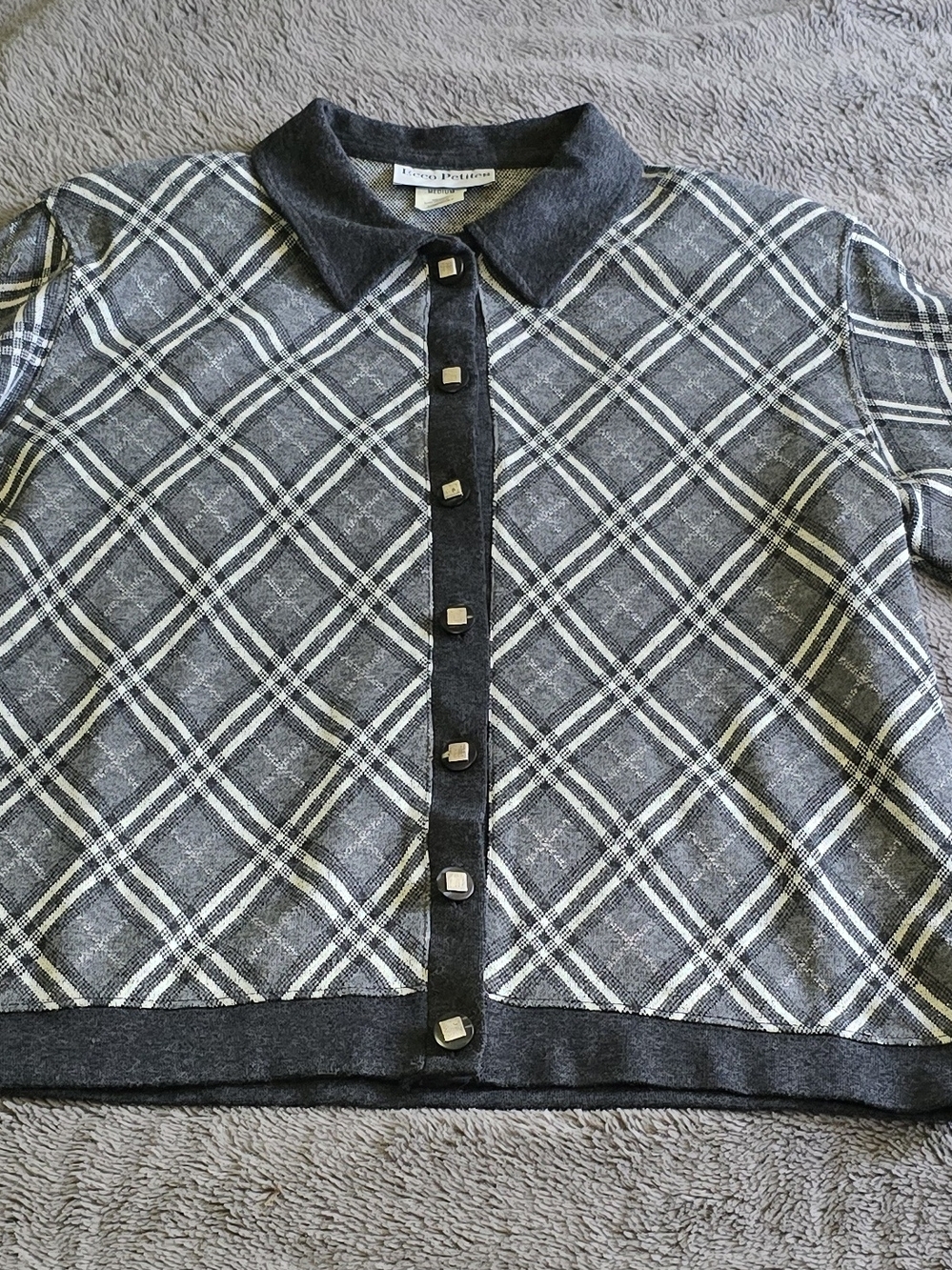 Ecco Petites Gray Heather Knit Cardigan